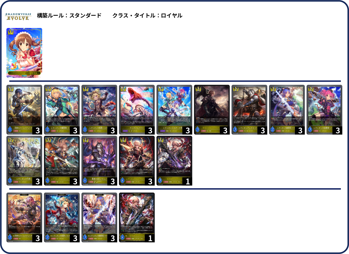 候補①クイブレ3枚&6アルベール1枚 deck list