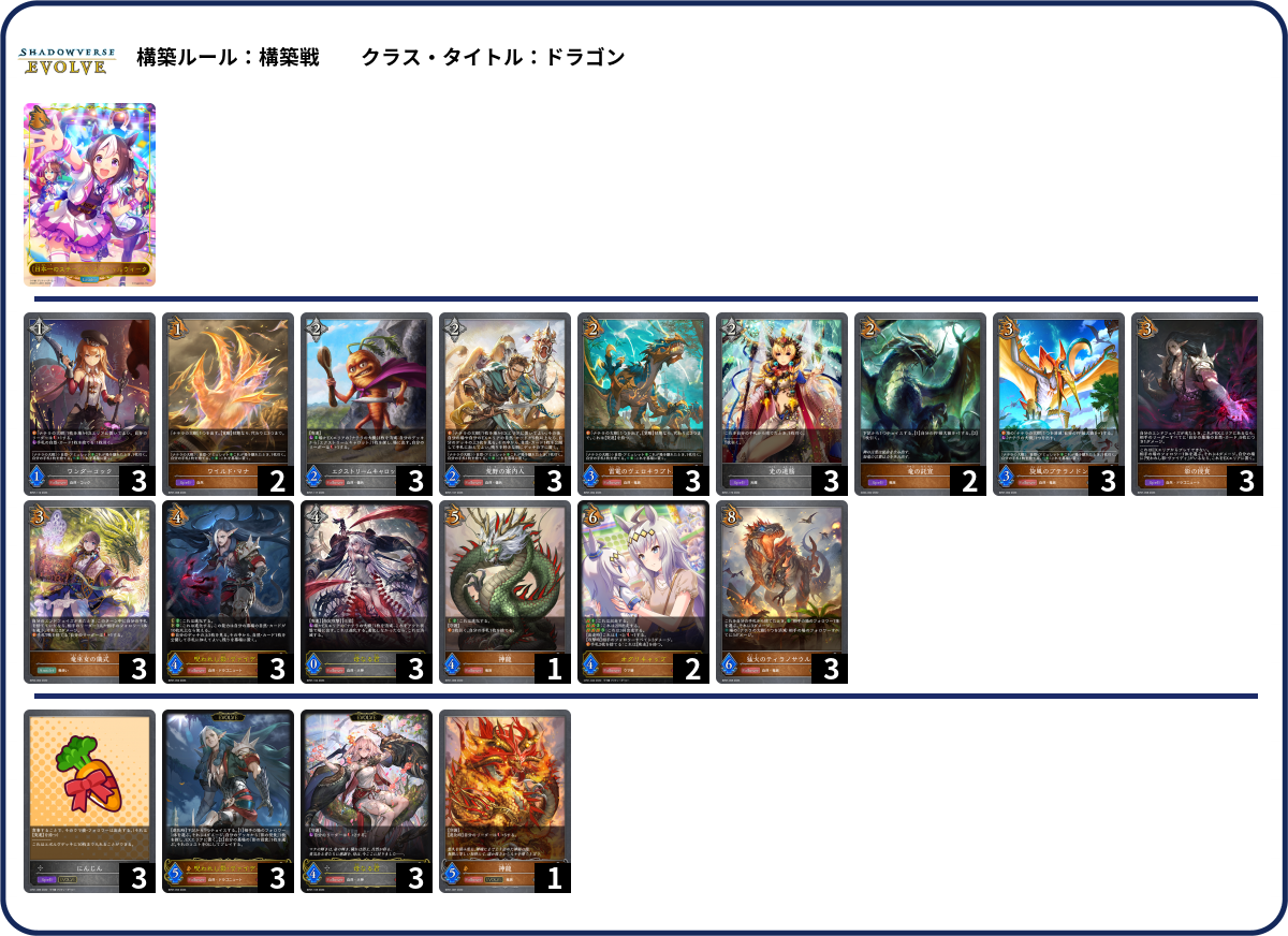 大会優勝構築　エボルヴ 自然ドラゴンデッキ　50枚+おまけ デッキコード「1LAJG」のデッキ | DECK LOG（デッキログ）