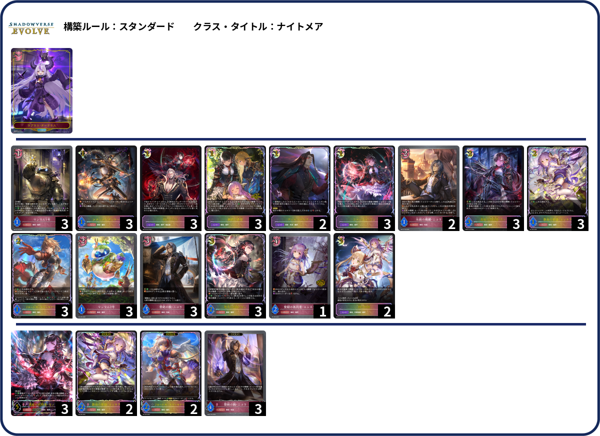 機械のメア deck list