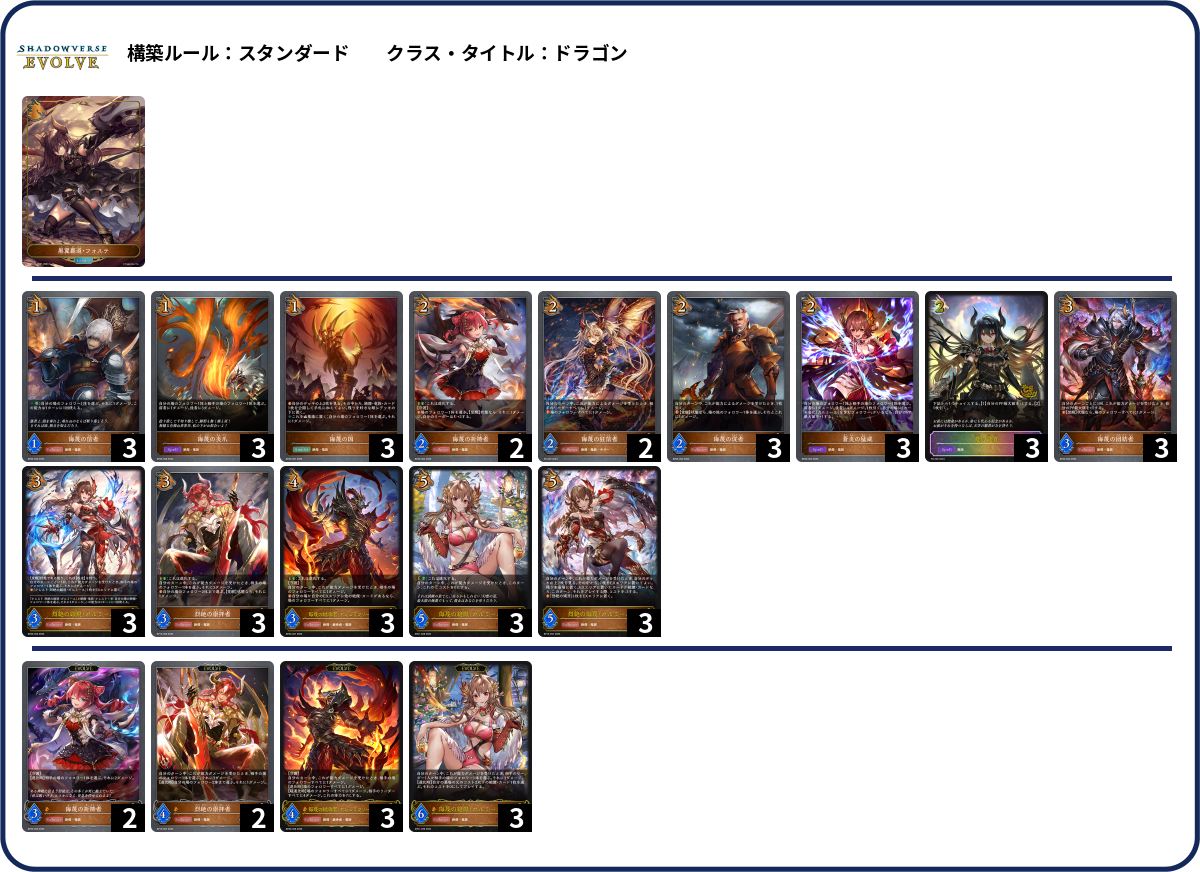 Pシャドウバースエボルヴ ガルミーユ399ver deck list