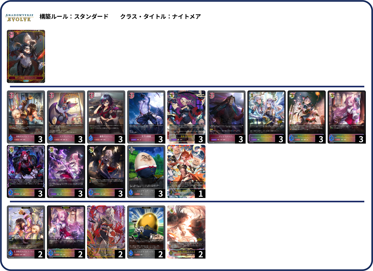 学園を入れる deck list