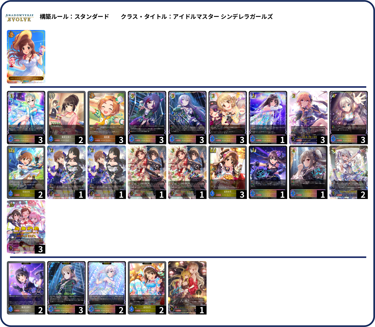 シンデレラガール総選挙 deck list