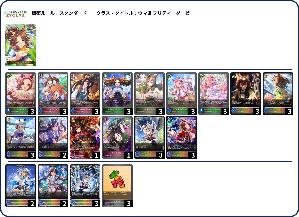 馬力強いウマに跨り deck list